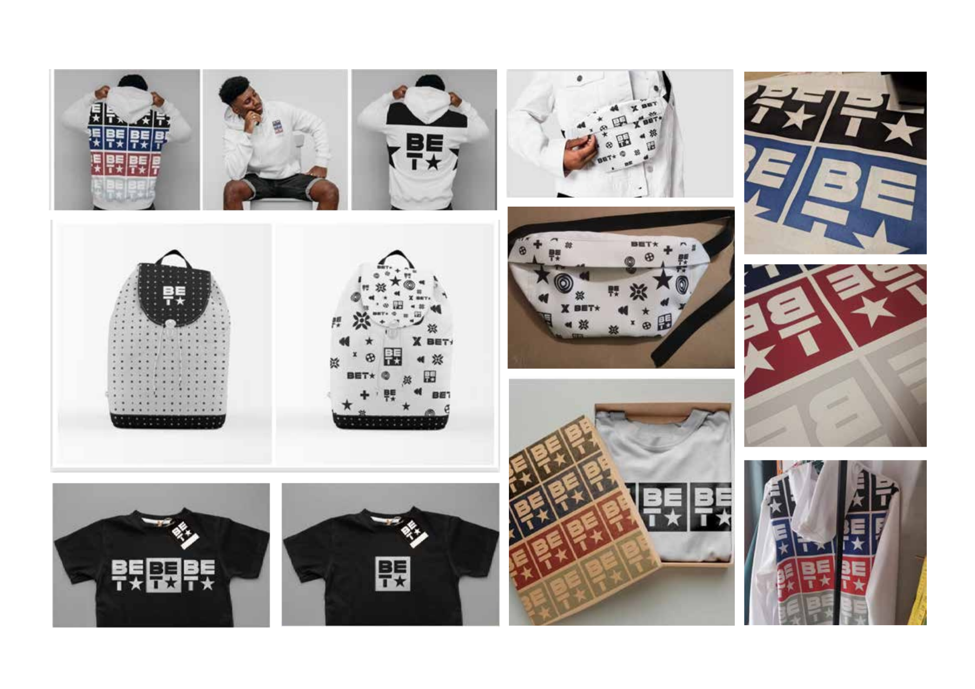 BET and TEMPRACHA branded merch and product board