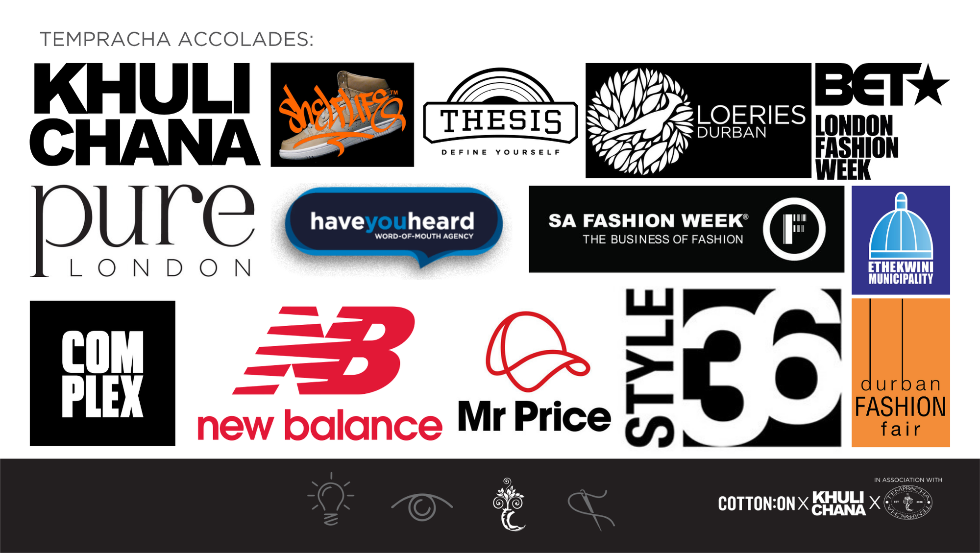 Collaboration logo board with sponsors and partner marks