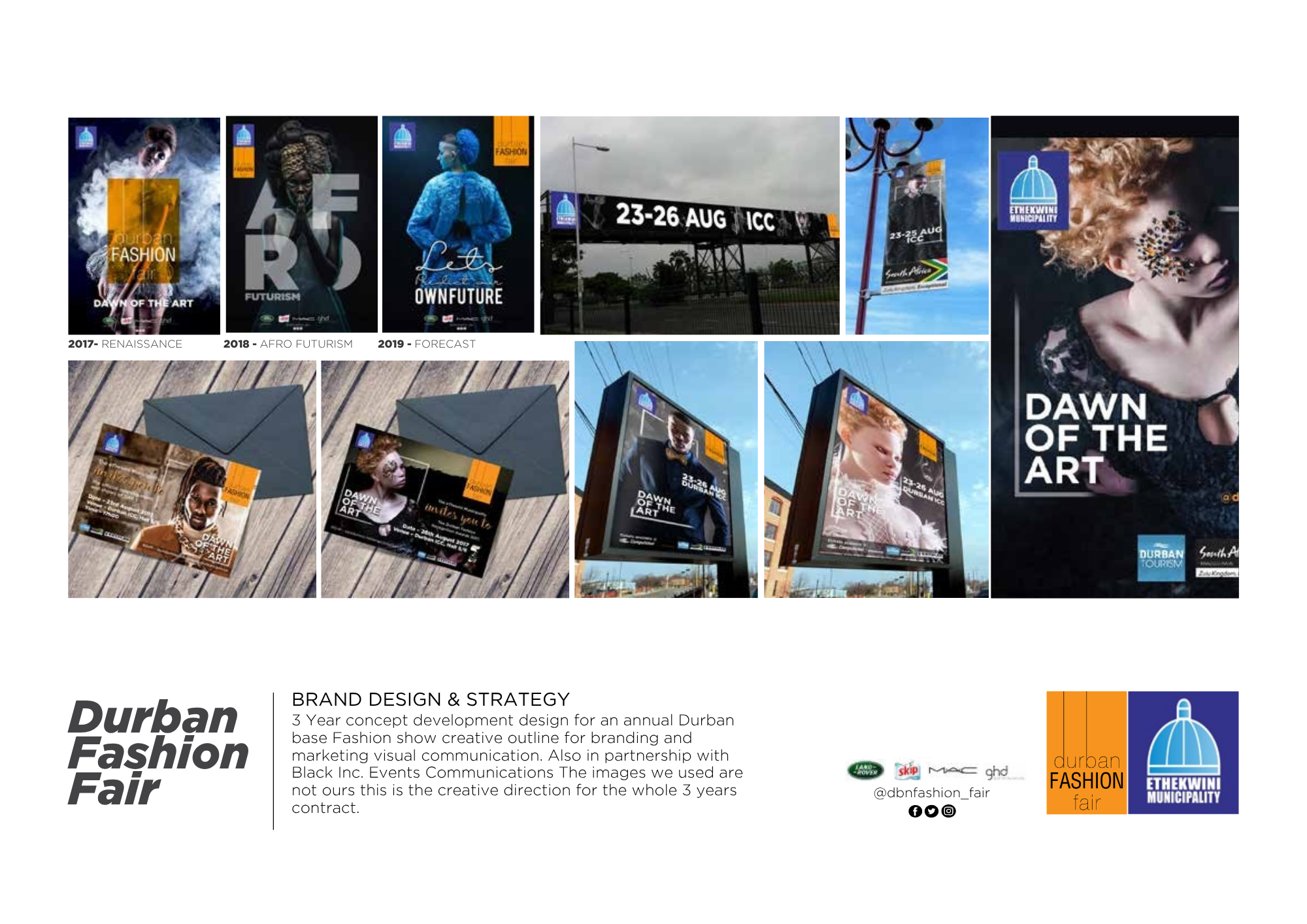 Durban Fashion Fair brand design and strategy accolade board