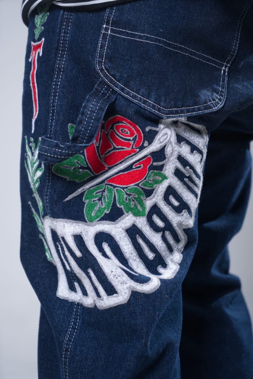 Lee Custom Series embroidered denim rose detail