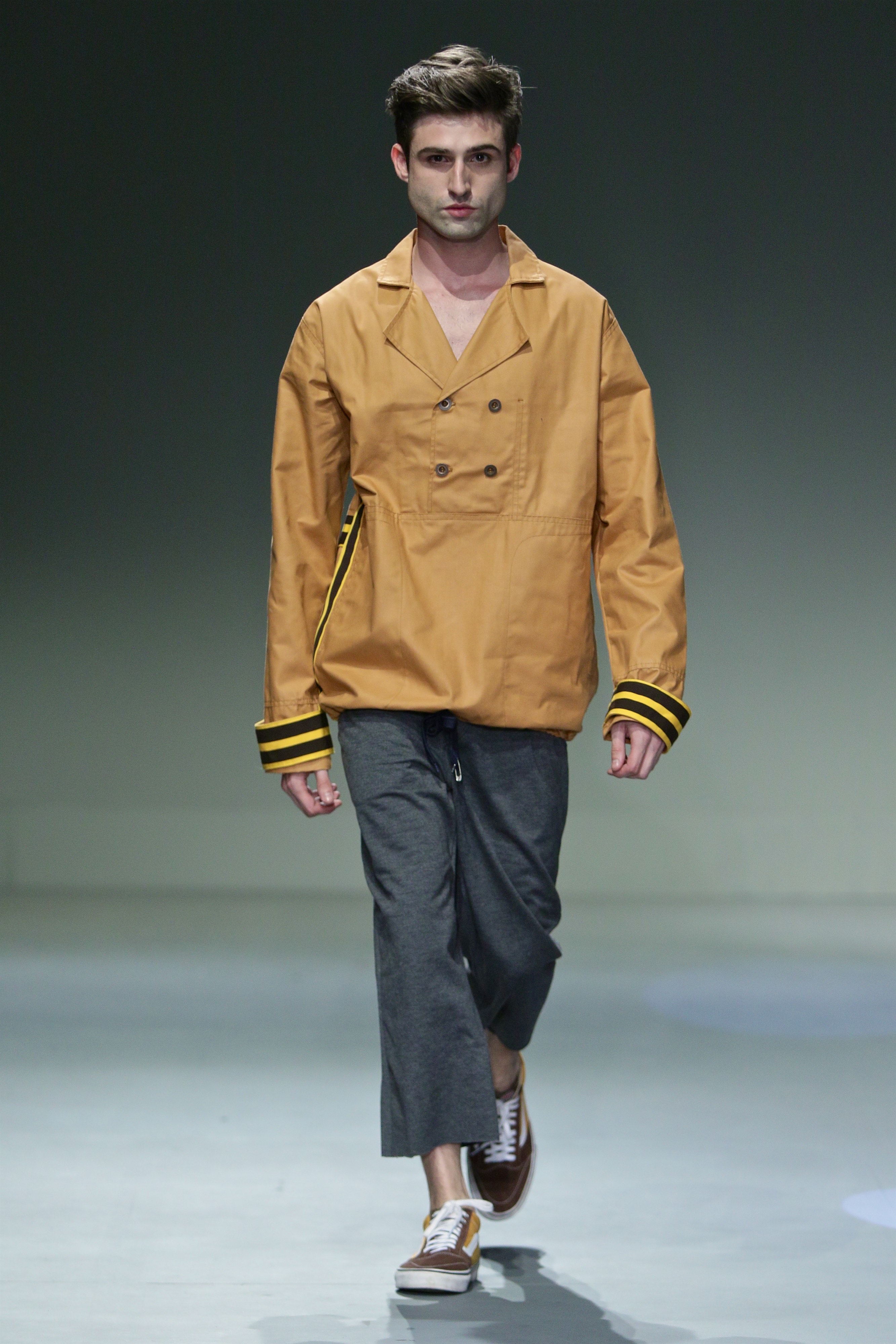 SA Fashion Week runway ochre coat close look