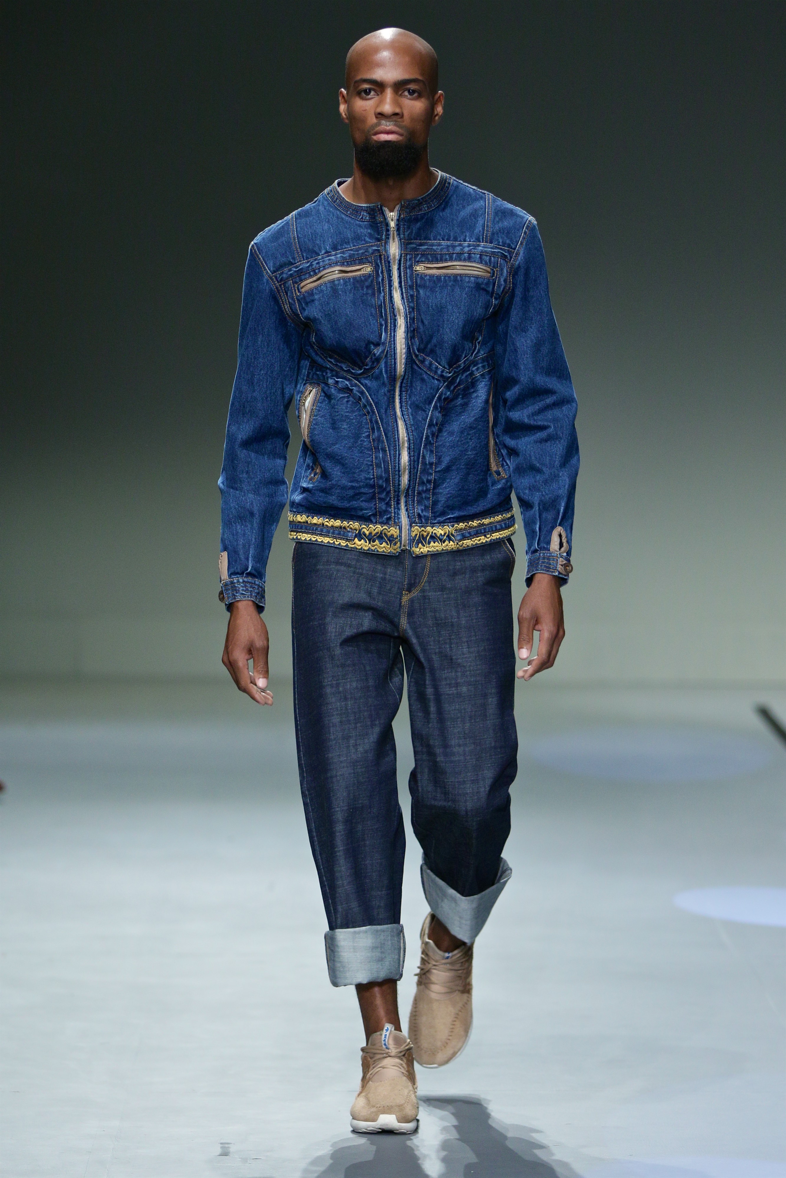 SA Fashion Week runway denim jacket look