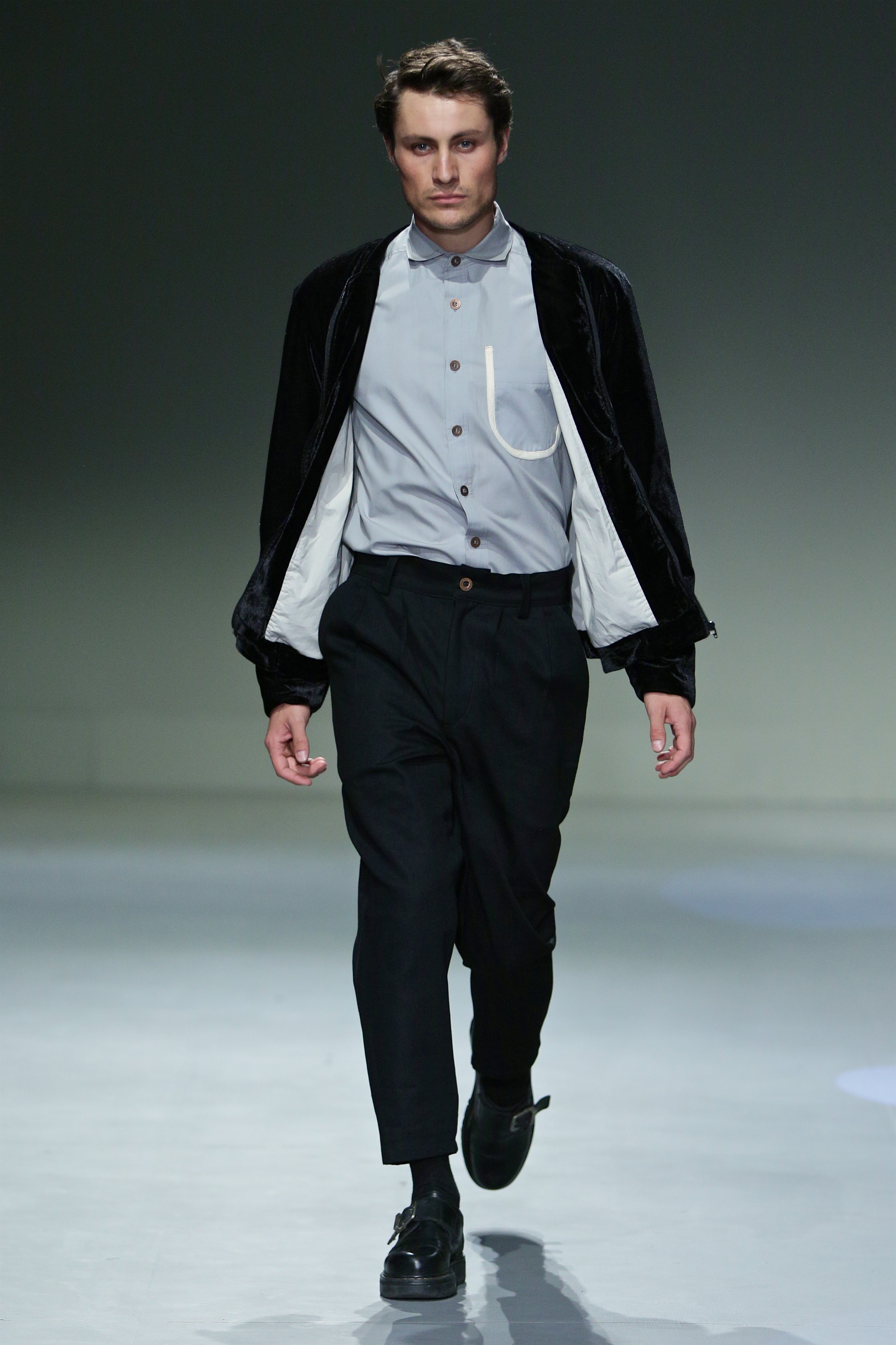 SA Fashion Week runway black velvet jacket look